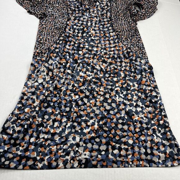 BCBGMaxazria Francine Dress Allover Dot Print Knee Length Stretch V-Neck LARGE - Picture 2 of 10